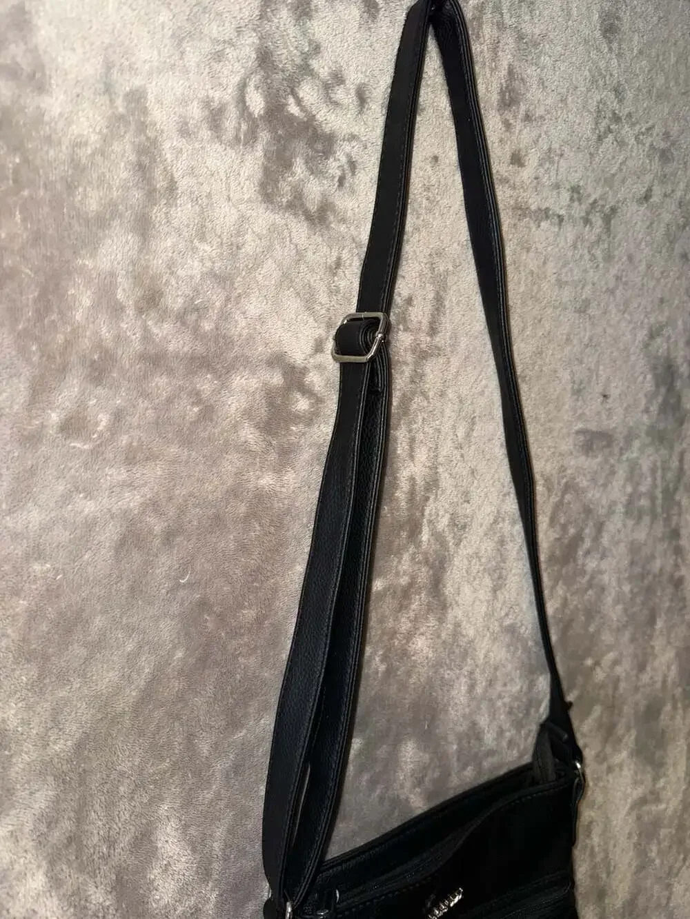 Rosetti Black Faux Leather Multi-Pocket Crossbody Bag